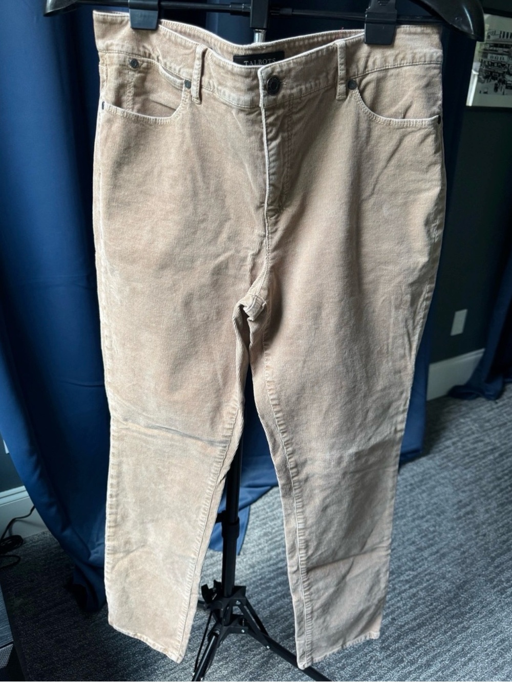 Talbots Flawless Five-Pocket Straight Leg Corduroy Pants Tan Size 10 - Picture 8 of 12
